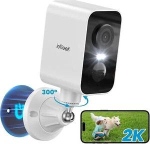 ieGeek Outdoor 2K Wireless Security Camera WiFi Battery PIR CCTV W/ Solar Pannel - Picture 1 of 7