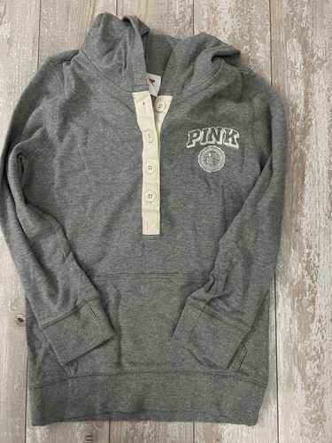 UNDERCOVER Victoria’s Secret Pink button up grey hoodie size small