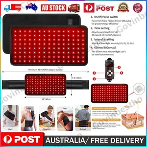 120LED 660nm+850nm Infrared Red Light Therapy Heating Pad Wrap Belt Pain Relief - Picture 1 of 10