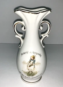 Vaso vintage porcellana Holly Hobbie Bud La memoria è un ricordo del cuore per sempre - Foto 1 di 12