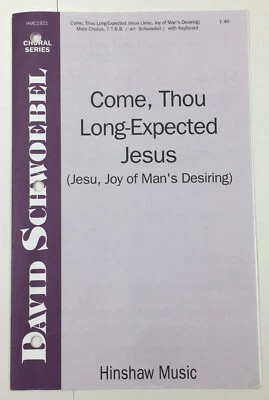 Come Thou Long Expected Jesus TTBB teclado coral partituras David Schwoebel Foto 1 de 4