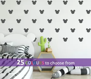 10 - 100 MICKEY MOUSE shape 5cm heads 2 inch wide wall art sticker decal disney - Picture 1 of 21