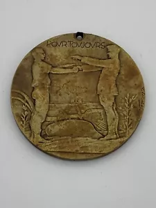 US WW1 American Legion In France 1927 Bronze Medal by PV Dautel (L107) - Picture 1 of 2