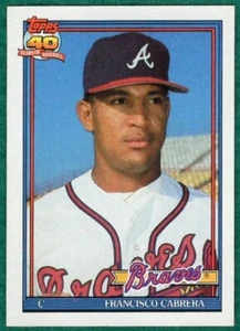 Francisco Cabrera - 1991 Topps #693 - Atlanta Braves Baseball Card - Picture 1 of 2