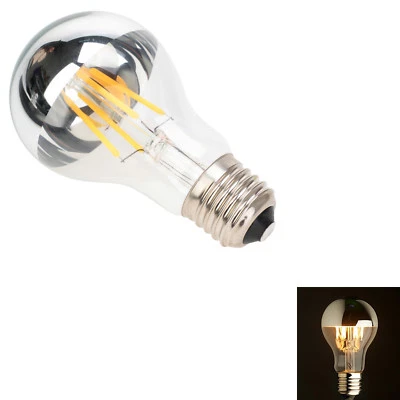 Vintage Edison Retro LED Filament Light bulbs E27 A60 Half Chrome 220V 4W RC405 - Image 1 of 4
