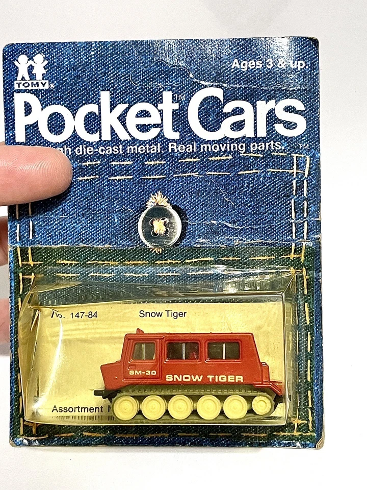 Tomy Pocket Cars Snow Tiger 1974 vintage #147-84 nuevo en blister Foto 1 de 4
