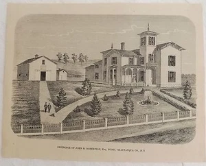1867 Chautauqua County NY ""Sheridan Whitaker Res Busti Robertson"" antiker Atlas - Bild 1 von 2