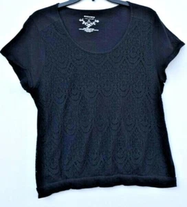 Camisa Top Mujer 'Sonoma Life + Style' Talla PL Manga Corta Tejida Negra  - Imagen 1 de 5