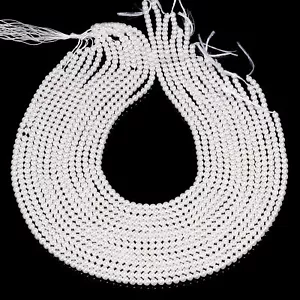Perla Biwa natural piedras preciosas forma redonda cuentas lisas 4x4 mm hilo 16" GB-955 - Imagen 1 de 4