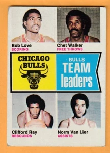 Bob Love Chet Walker Clifford Ray Chicago Bulls 1974-75 Topps #84 arrugado - Imagen 1 de 2