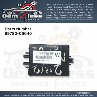 Toyota Camry Immobilizer Computer Module 2012, 2013 To 2015 OEM 89780-06040 - Imagem 1 de 4
