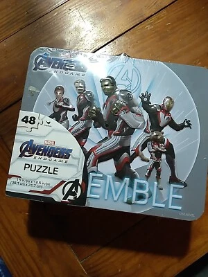 Rompecabezas de 48 piezas Marvel Avengers Endgame con lata de lonchera para coleccionistas - Nuevo Foto 1 de 4