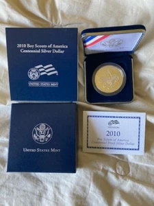 2010 P Proof Boy Scout Commemorative Silver Dollar $1 US Mint Box COA BSA - Picture 1 of 2