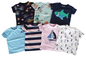 NEXT 7x T-Shirts Gr. 80-86 12-18 Monate maritim rosa blau Dino Hai Pailletten - Bild 1 von 21