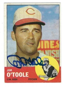 Autographed 1963 TOPPS  #70 JIM O'TOOLE Cincinnati Reds Card w/COA - Picture 1 of 1