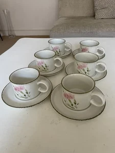 Vintage Midwinter Stonehenge Invitation Cup & Saucer set of 6 - Picture 1 of 4