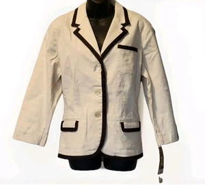 Chaqueta Blazer Ralph Lauren Jean Marfil Negro Cresta Talla XL Giverny De Colección - Imagen 1 de 8