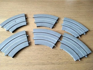 6 nice working minic motorway grey M1613 bends , with new track rubber fitted - Picture 1 of 2