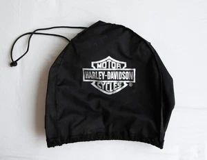Harley Davidson Logo Black Drawstring Nylon Helmet Bag Storage Pouch - Picture 1 of 3