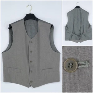Mens Waistcoat Large Size US 44 Vintage Beige Formal Dress Vest - Picture 1 of 11