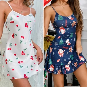 Womens Sexy Lingerie Lace Satin Babydoll Nightwear Straps Sleepwear Mini Dress - Picture 1 of 22