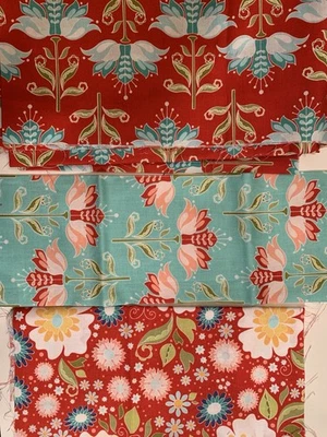 Estampado floral acolchado de pescado Riley Blake Apple of My Eye Foto 1 de 4