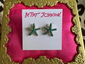 Aretes estrella de mar azul turquesa Betsey Johnson And The Sea Crystal AB - Imagen 1 de 2