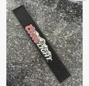 Coors Light 20” Rubber Bar Spill Mat Black Red White - Picture 1 of 4