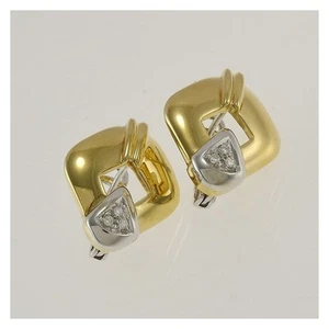 DAMIANI earrings in 18 Kt yellow and white gold with diamonds Ct 0.07 - Picture 1 of 4