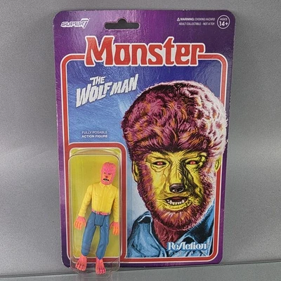 Super7 Universal Monsters The Wolf Man﻿ Figura de Reacción 3.75" Disfraz Colores NUEVO Foto 1 de 4