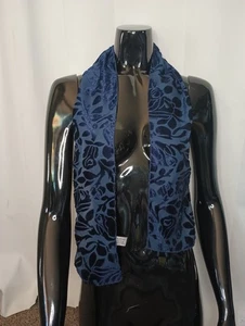 Sciarpa magra The Accessory Institute velluto burnout blu scuro India capriccioso - Foto 1 di 8