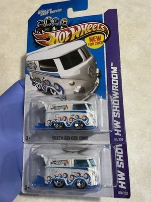 (2) лот Hot Wheels 2013 Hot Wheels выставочный зал Volkswagen Kool Kombi белый вариант! 🔥 - Изображение 1 из 4