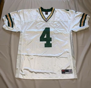 Authentic Nike NFL Brett Farve #4 White Green Bay Packers Jersey, Size 52 - Picture 1 of 7