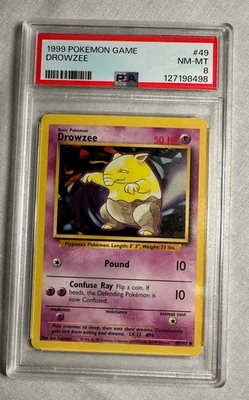 1999 Pokemon Base Set Unlimited DROWZEE #49  PSA 8 NM-MT - Image 1 of 2