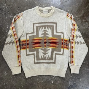 Vintage 1970s Pendleton Aztec Western Wear Wool USA Sweater Rare Size Large - Picture 1 of 7
