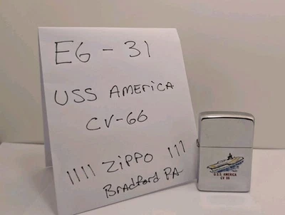 Isqueiro Zippo Vintage 1983 USS America Cv-66 Marinha dos EUA - Imagem 1 de 4