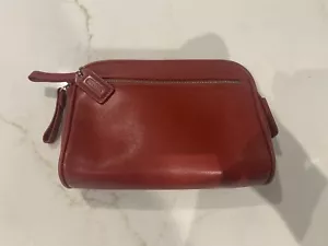 BNNT COACH vintage red leather make up/jewellery pouch/clutch zip top - legacy - Picture 1 of 7