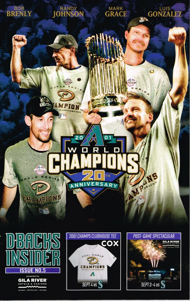 2021 Arizona Diamondbacks Dbacks Insider Program Magazine #5 2001 World Champs - Image 1 of 1