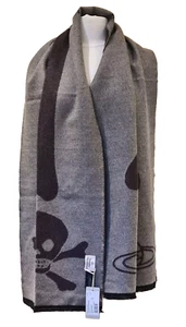 Bufanda Vivienne Westwood Too Fast to Live orbe de lana gris nueva con bolsa de regalo - Imagen 1 de 13