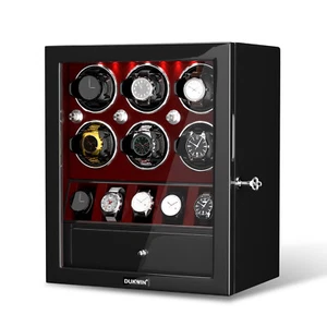 DUKWIN Automatic 6 Watch Winder With 5 Watches Display Storage Box LED Light - Picture 1 of 9