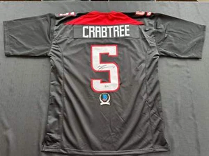 MICHAEL CRABTREE SIGNED RED AND BLACK JERSEY Texas Tech Raiders 3XL BAS - Picture 1 of 5