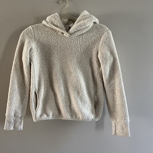 cream sherpa moletom com capuz