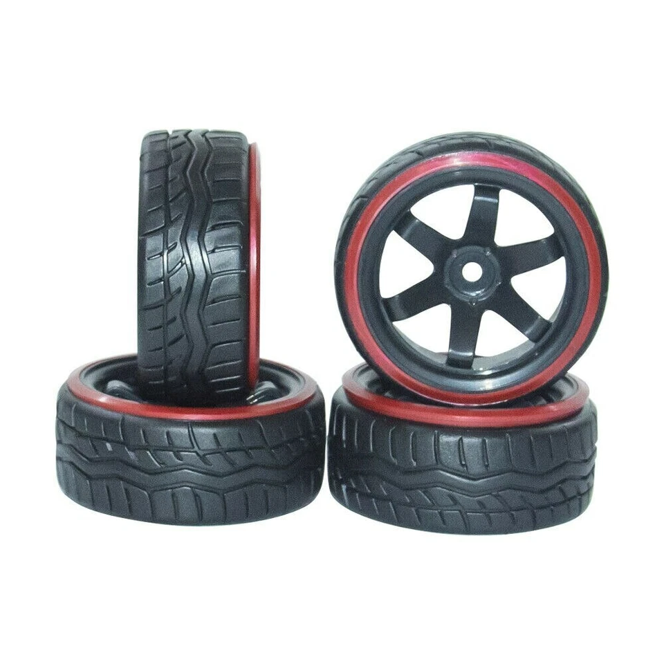 4Pcs 1/10 RC Car Drift Tire Wheel Rim for HSP HPI Racing 12mm Hex PP0290/069 - Image 1 of 4