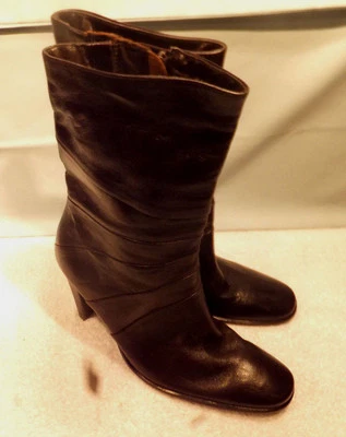 Botas de tacón alto Hillard and Hanson de cuero cordobés de moda para mujer, talla 9M Foto 1 de 4