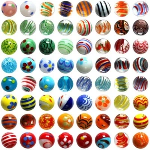 Round Glass Beads 16mm 18mm Decorative Sphere Colorful Glass Balls Marbles Toy - Picture 1 of 21