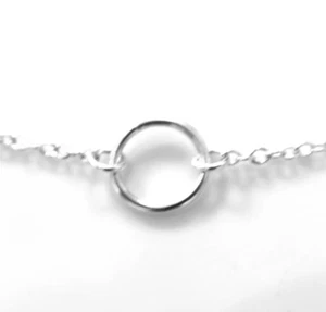 12 mm Sterlingsilber Karma Halskette Ewigkeit Unendlichkeit Kreis Ring Kette Handarbeit - Bild 1 von 4