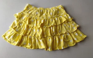 Mini Boden Girls Hearts Ruffled Skort Skirt Size 11-12Y Yellow White 100% Cotton - Picture 1 of 9