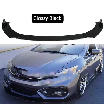 For Honda Civic 2012-2015 9th Glossy Front Bumper Lip Spoiler Splitter Body Kit - Image 1 of 4