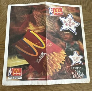 Michael Jordan Bulls McDonald's NBA All Star Ballot Vintage 1996-1997 Unmarked - Picture 1 of 3