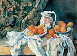 Reproducción de bodegones con cortina de Paul Cézanne - Imagen 1 de 3